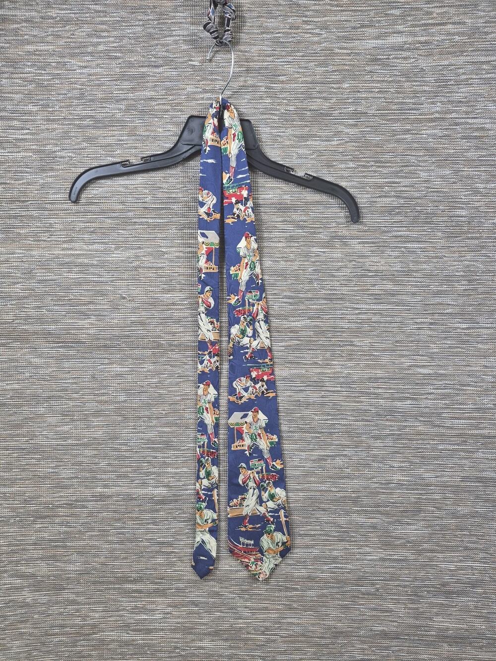 Hark N Ltd Tie Mens Blue Silk Sports Geometric Necktie Made USA One Size